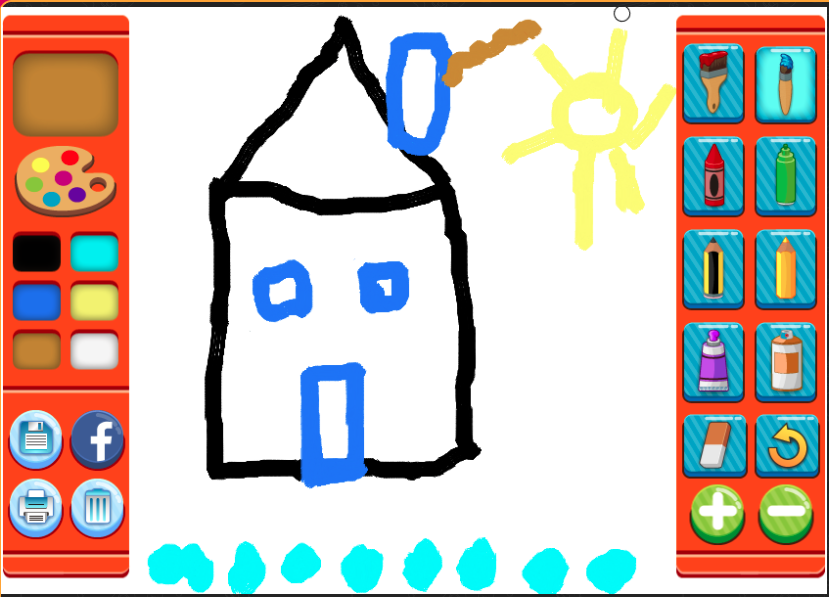 Painting of a house in  apaint program