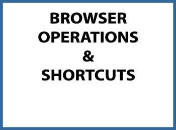 browser operations and shortcuts